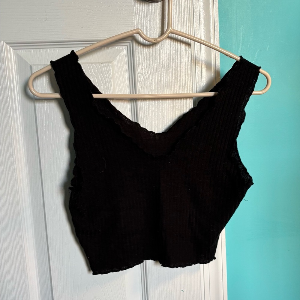 Black Cropped Tank Top